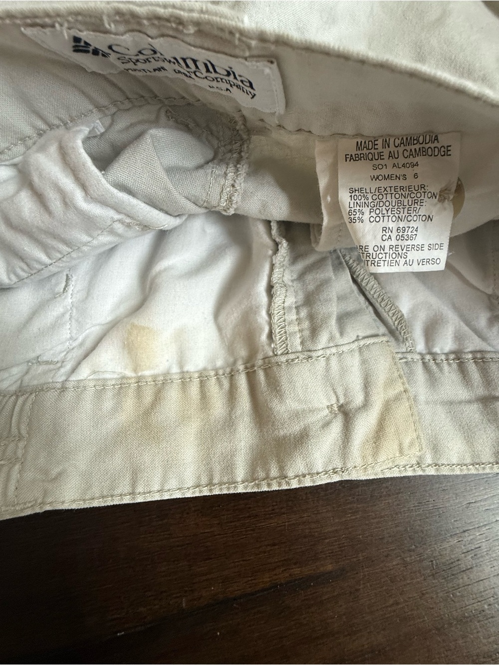 Columbia Women’s Elkhorn Cargo Shorts Size 6 Tan Beige Cotton Utility Hiking - Picture 6 of 8